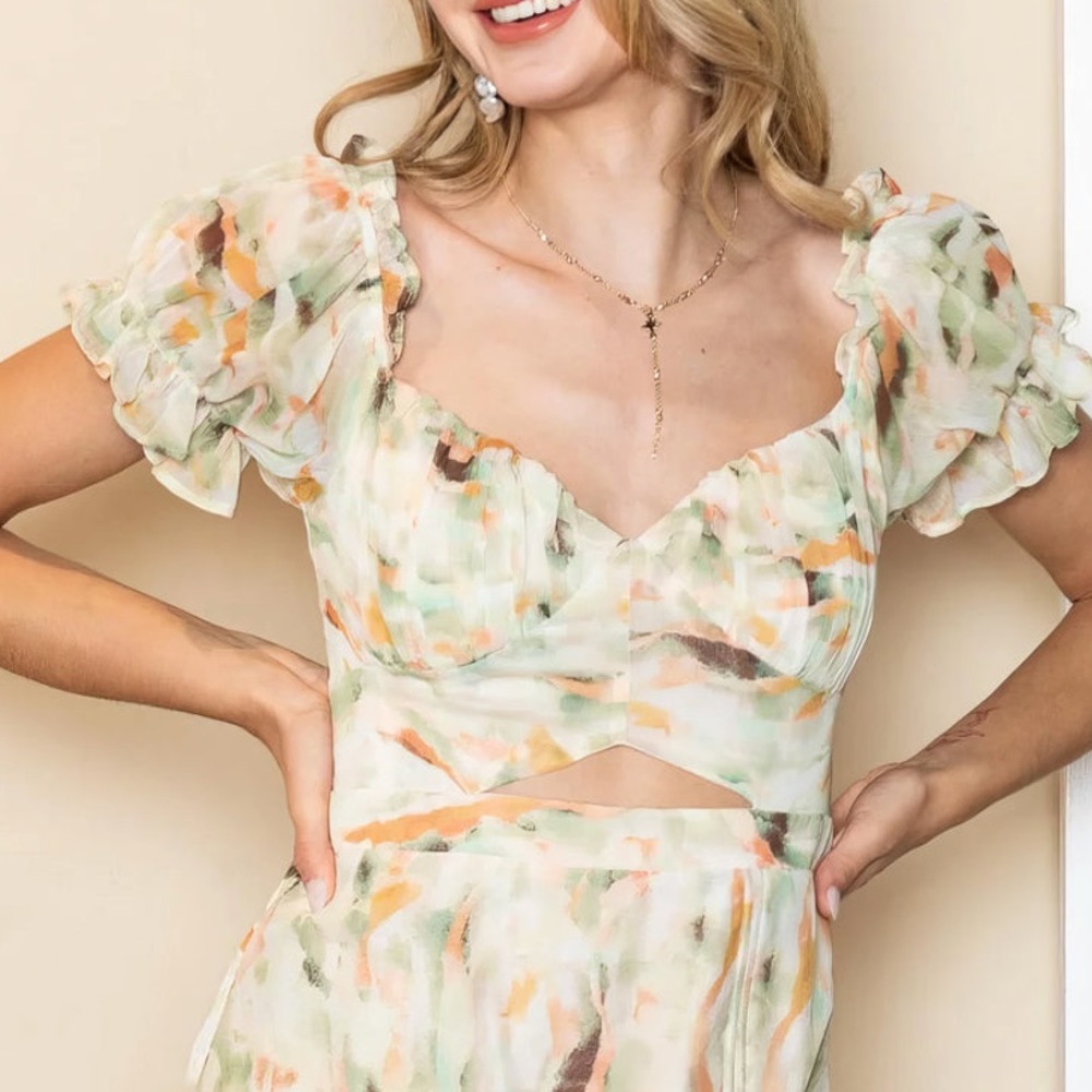 SAINTS & SECRETS CUTOUT DETAIL FLORAL DRESS ❤️IN STORES❤️ - Picture 5 of 5